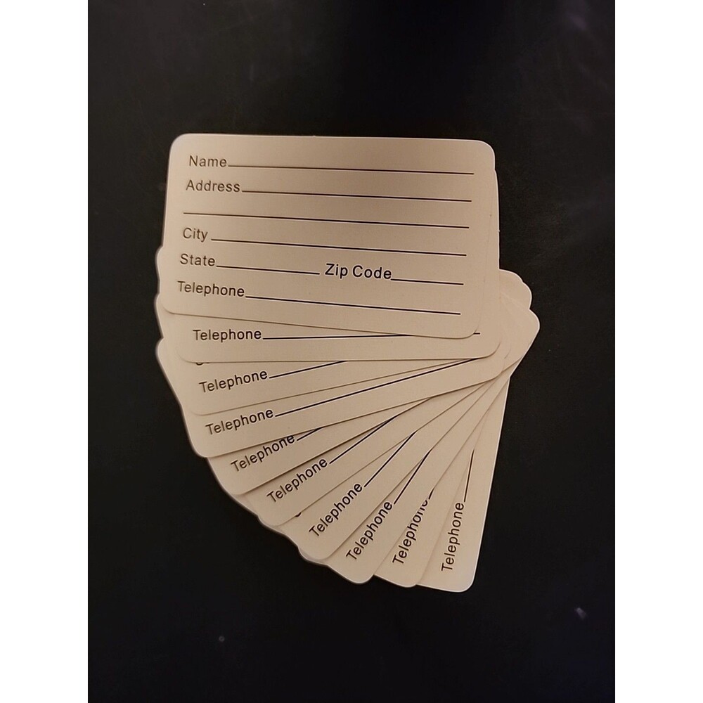 10 Pack Name ID Card Blank Luggage Bag Breifcase Tags Replacement Card Stock